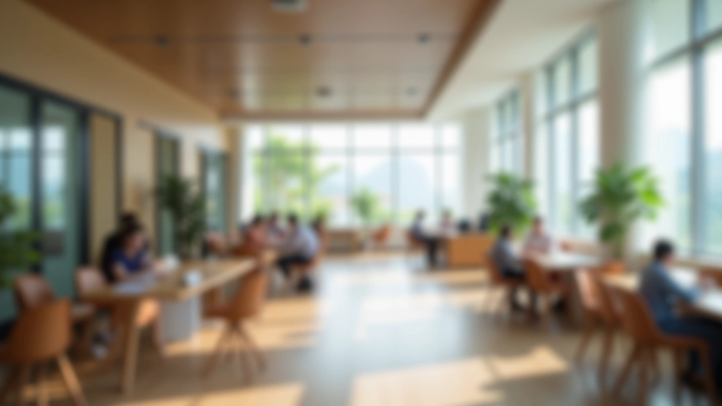 Modern training space with natural light, focused learning environment, inspiring atmosphere