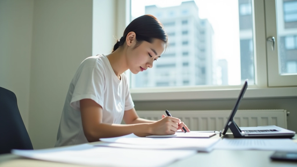 Person reviewing course materials with calendar and notes on desk
